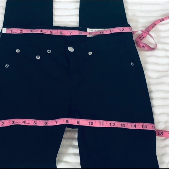 Rag & Bone women jet black jean skinny mid rise zip front size 25 - Picture 10 of 13